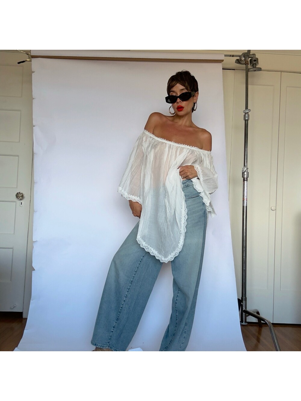 Vintage White Poncho Top